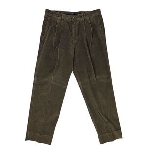 Vintage Dockers Corduroy Pants Men's 38x30 Olive Green 90s Pleated Preppy Skate